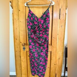 Betsey Johnson Fitted Sheath Dress Rose Floral Size 8 Whimsigoth Feminine